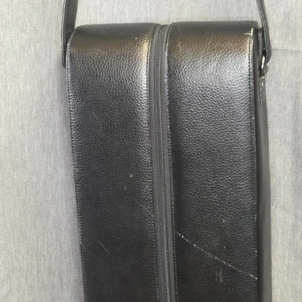 Vintage Leather And Velvet Double Wine‎ Bottle Carrying Case Classy Outing...